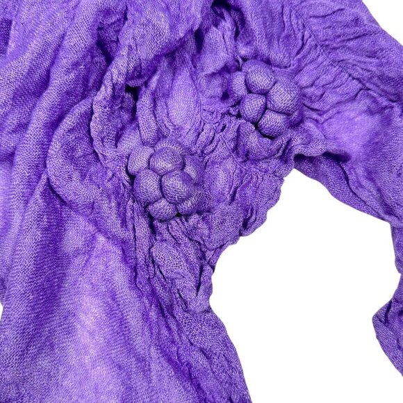 NWOT RAJ Boho Purple Scarf Crinkle Cotton Ruching Fashion Accessory Artsy - Picture 4 of 9